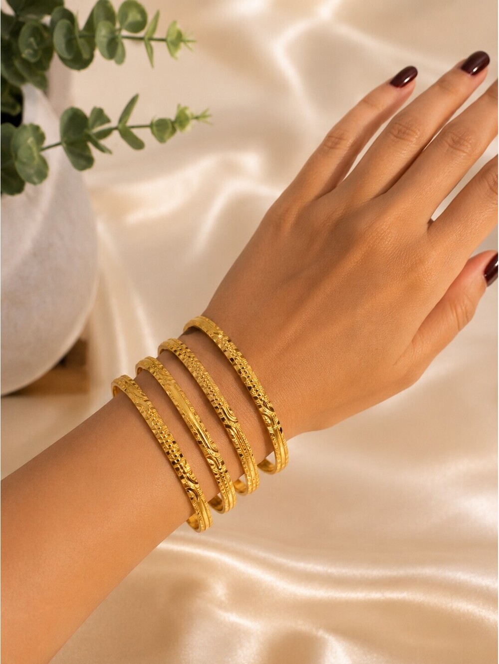 Gold Bangle Set - Picture 3 of 4